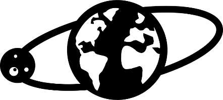 A black and white image of a planet Description automatically generated
